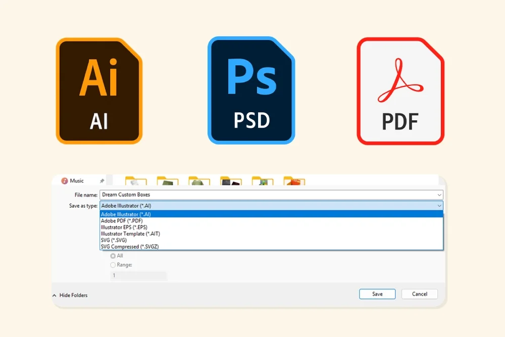 different file formats to design packaging
