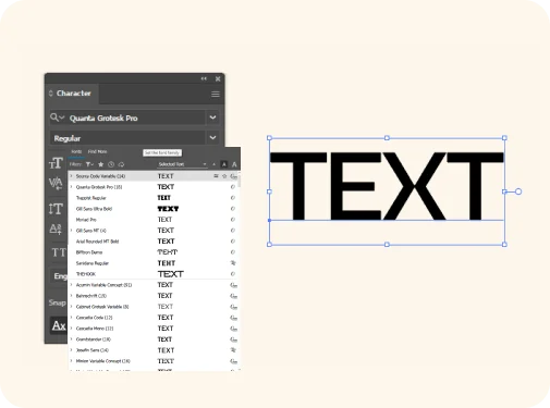 font and text accuracy for packaging