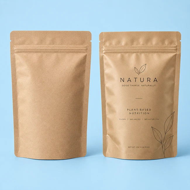 kraft paper stand up pouches view 1
