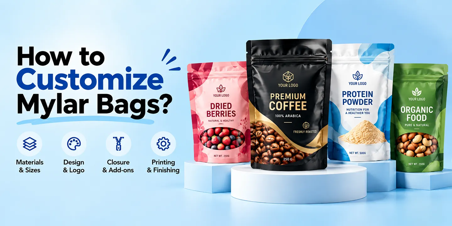Custom 3.5g Mylar bags designed by LabelPouches with specialized closures and high-quality logo printing.
