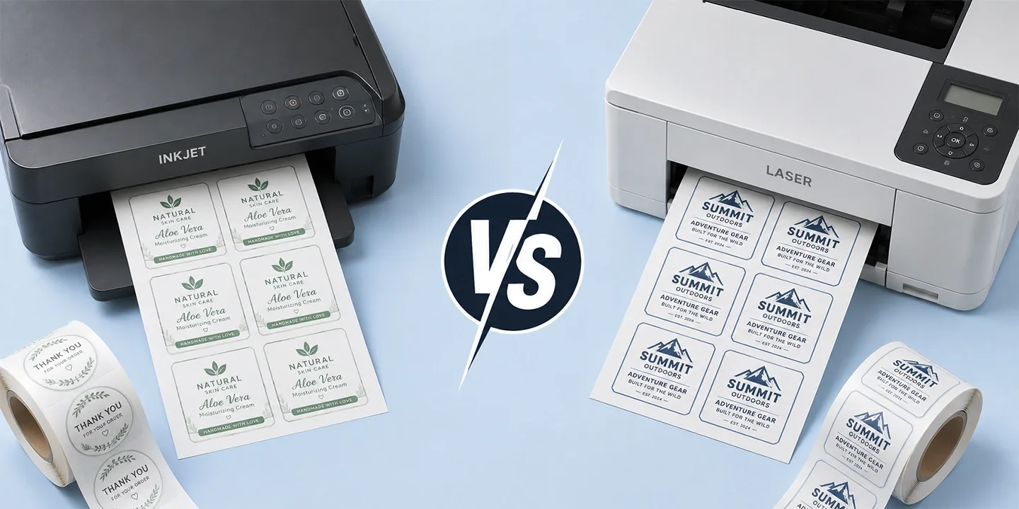 comparison of inkjet vs. laser printers printing labels