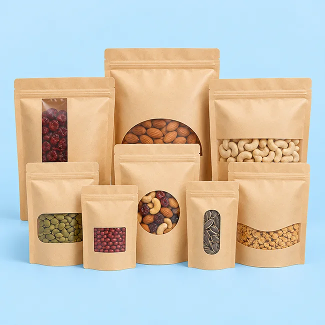 kraft paper stand up pouches view 3