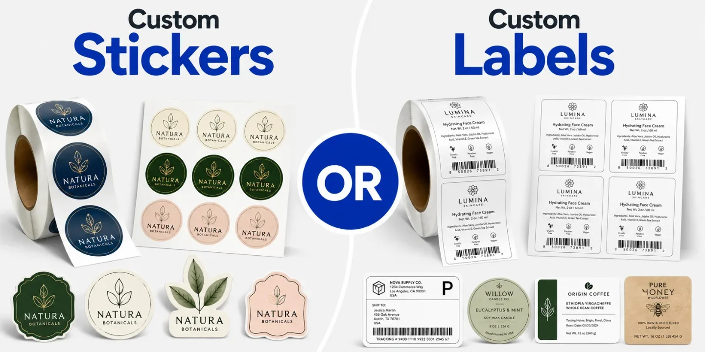 stickers vs labels: key similarities & differences and best uses for brands